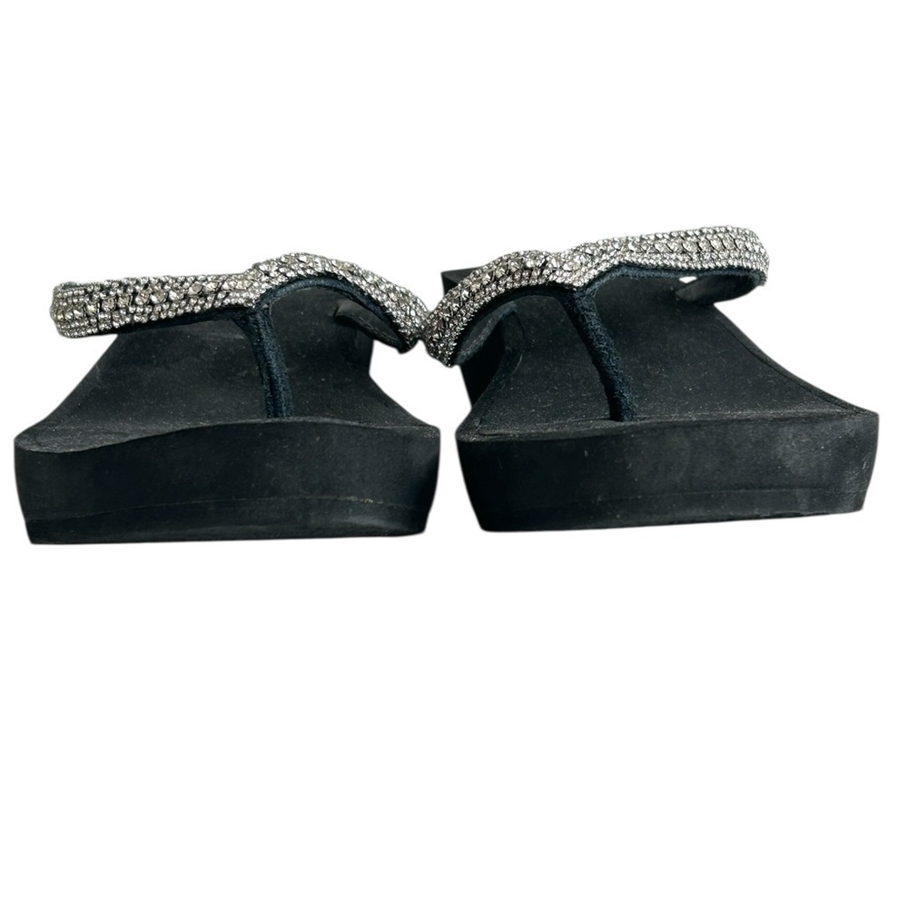 Yellow Box Black‎ Sandals with Rhinestone Embellishments - Picture 2 of 12